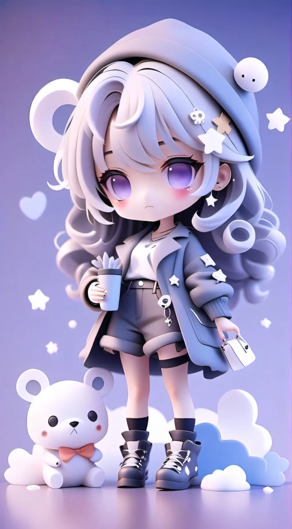 ai character: lavender background