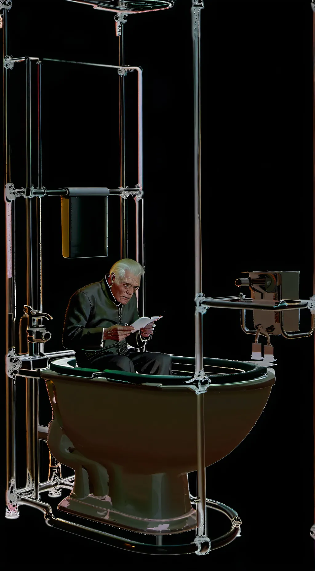 ai character: Scientist toilet background