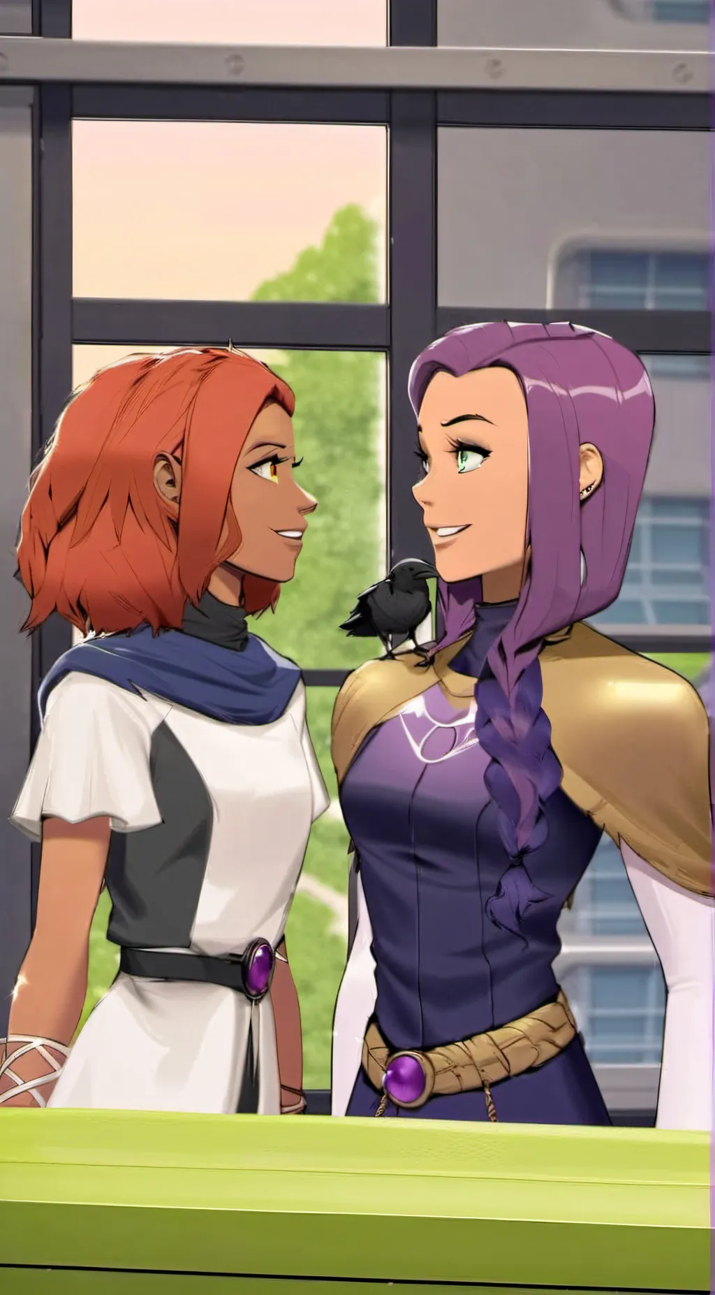 ai character: Raven/Starfire  background