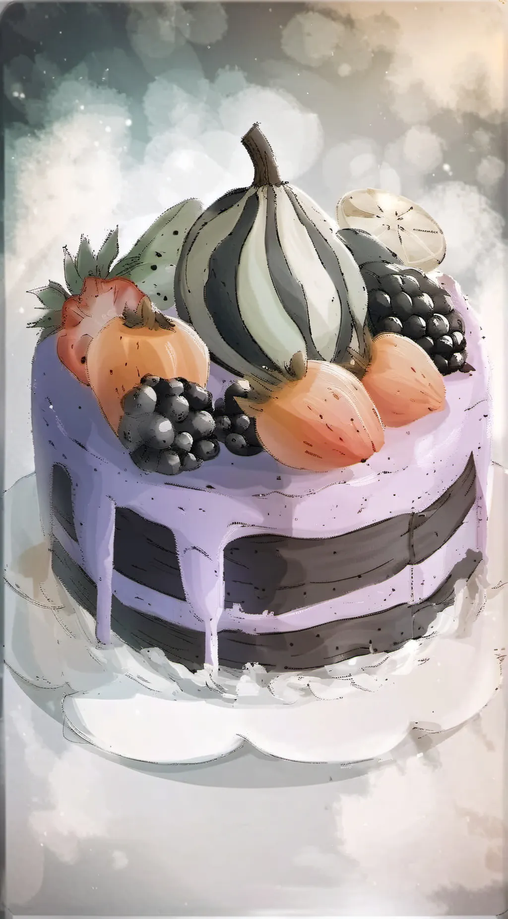 ai character: Blue berry cake🫐 background