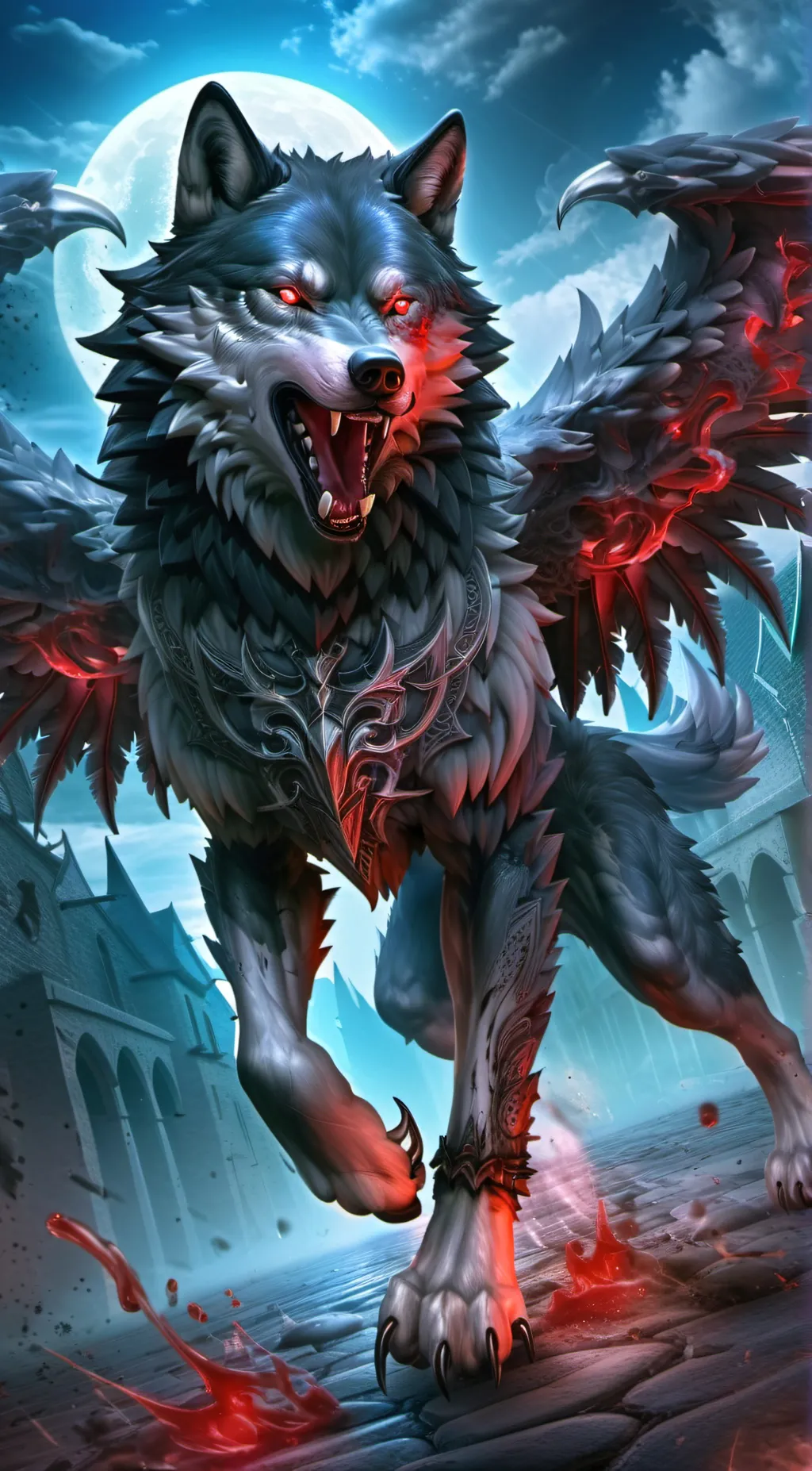 ai character: evil king wolf background