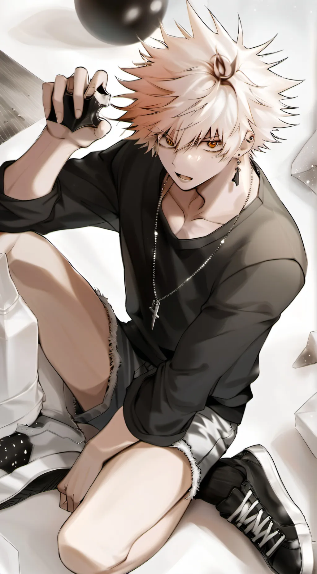 ai character: BakuDeku kiss  background