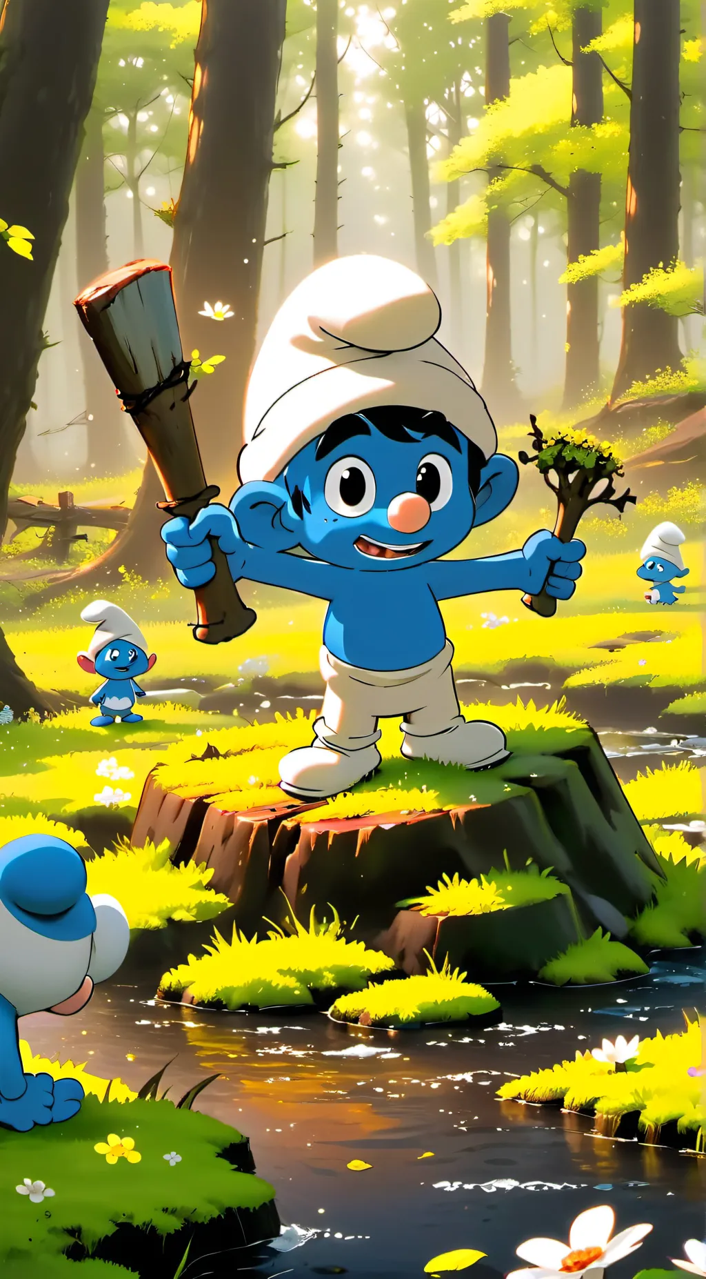 ai character: smurfs  background