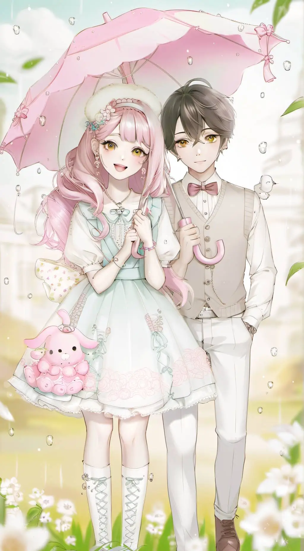 ai character: William n Lily  background