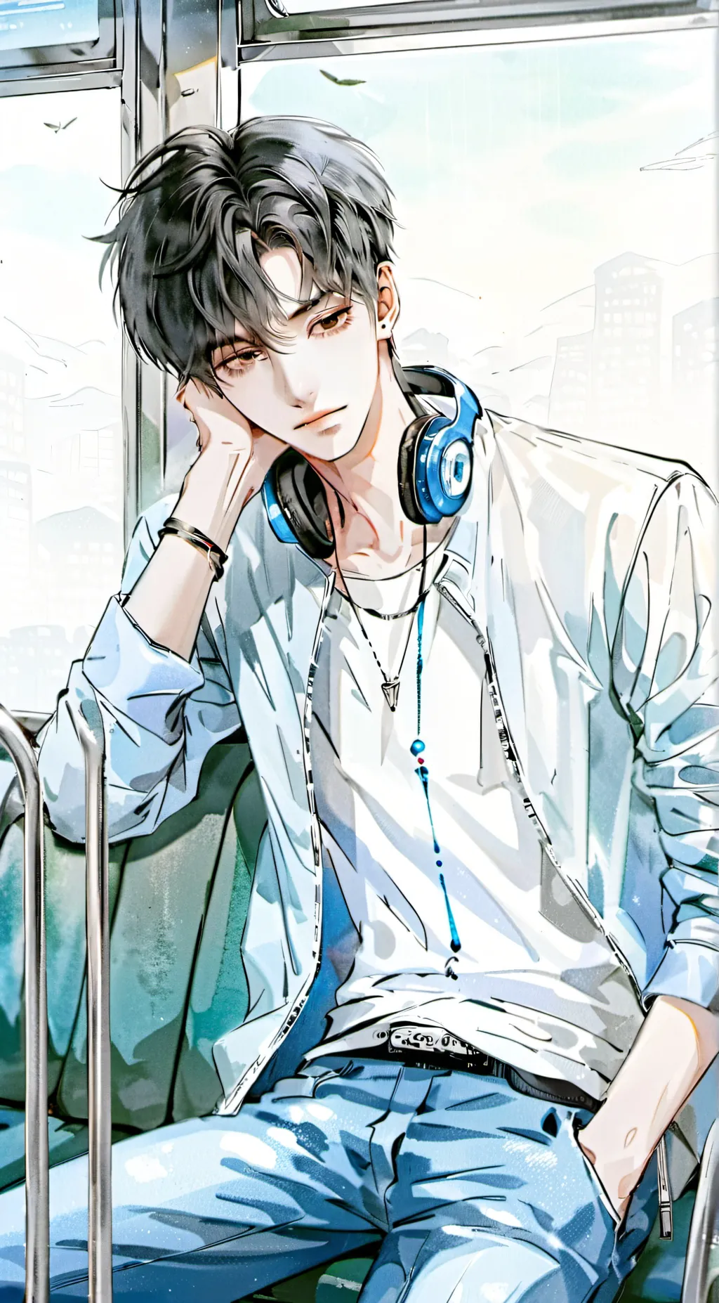 ai character: Boy on your Bus background