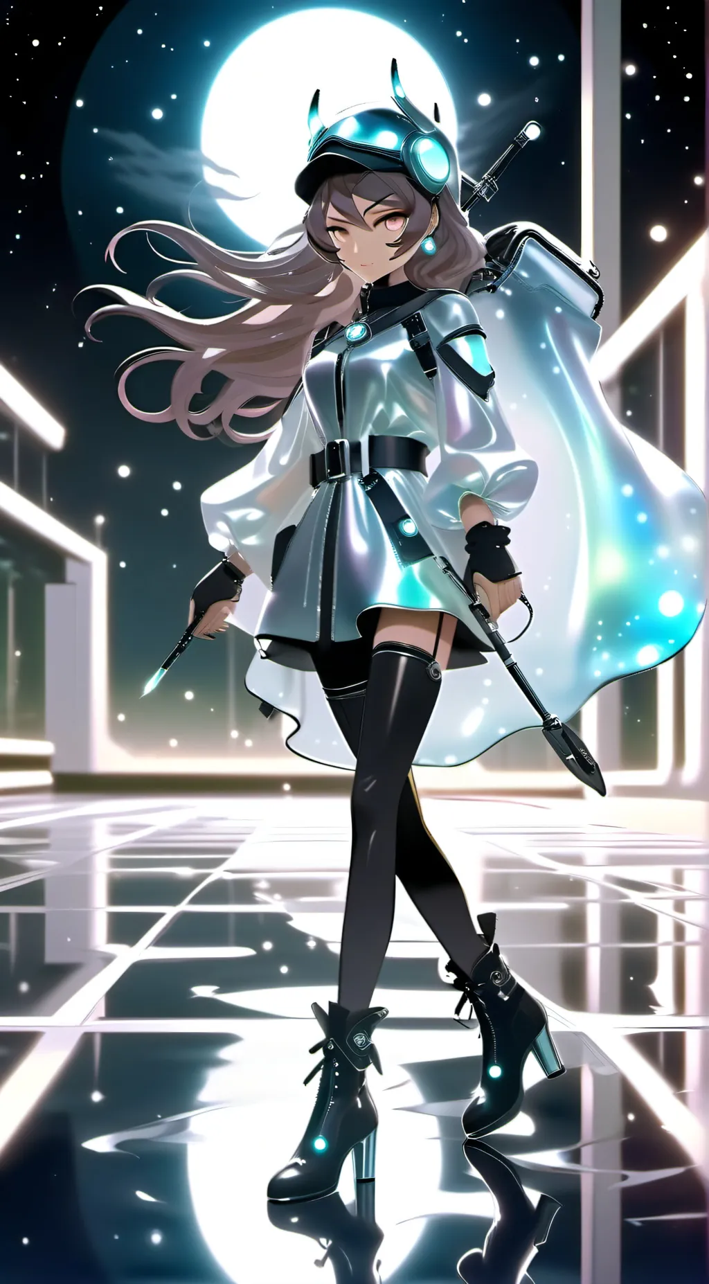 ai character: moon background