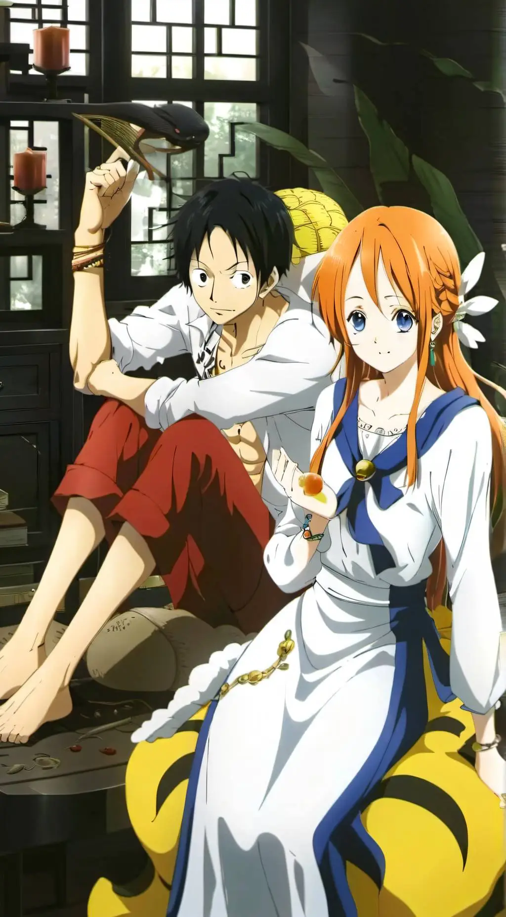 ai character: Luffy sus background