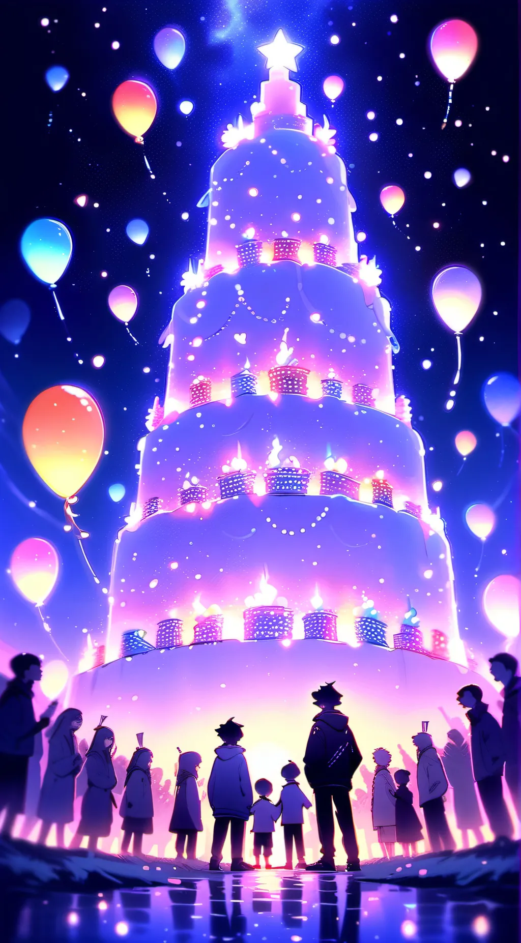 ai character: Talkies birthday. background