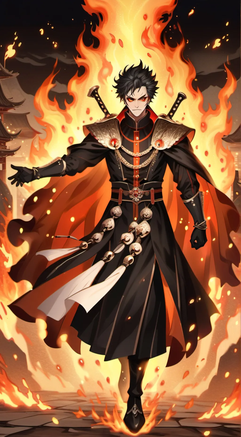 ai character: Fire Storm background