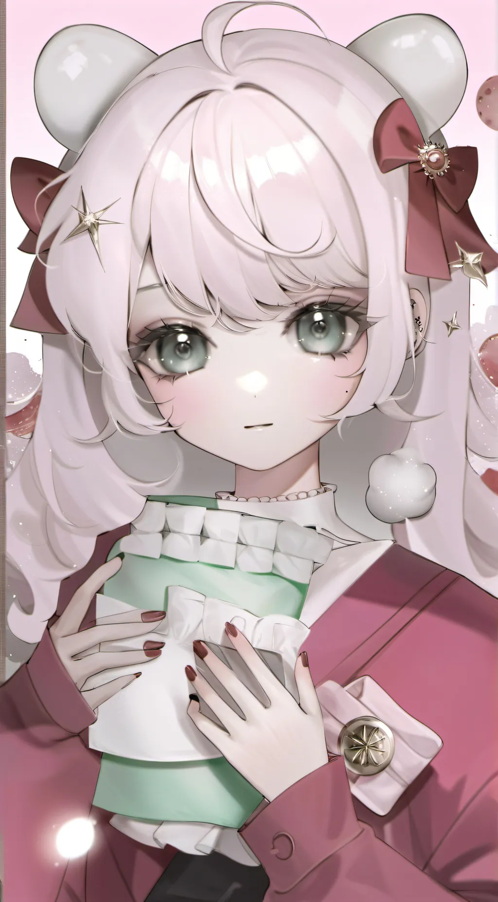 ai character: money macaron background