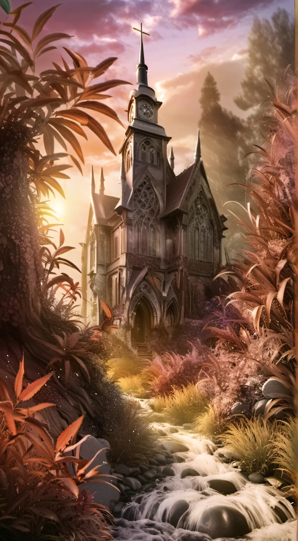 ai character: HH haunted house background