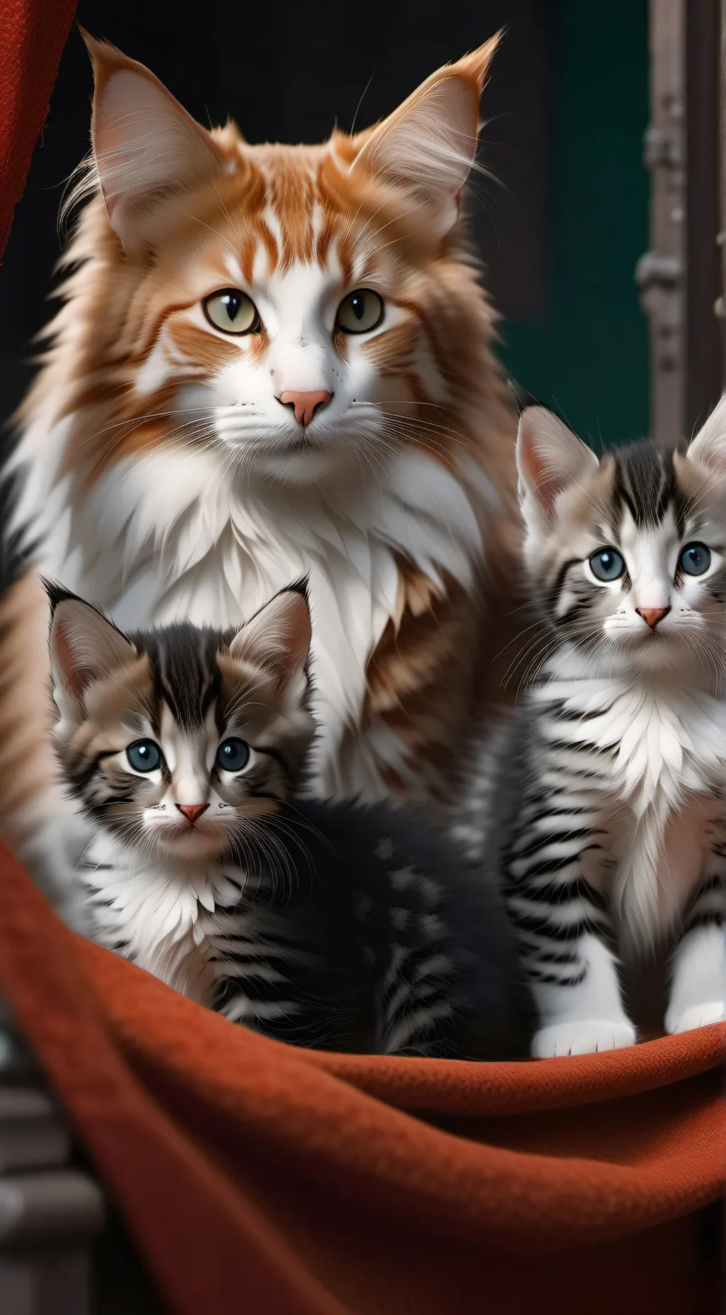 ai character: kitties  background