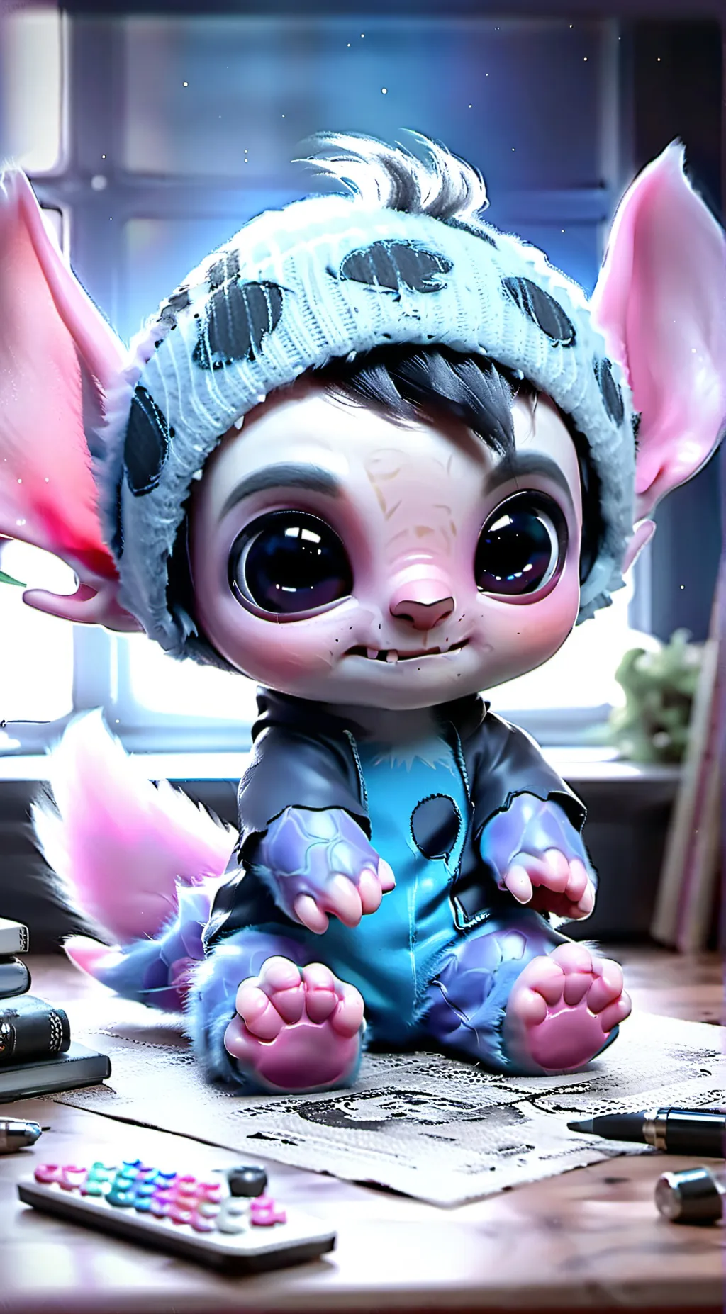 ai character: Stitch background