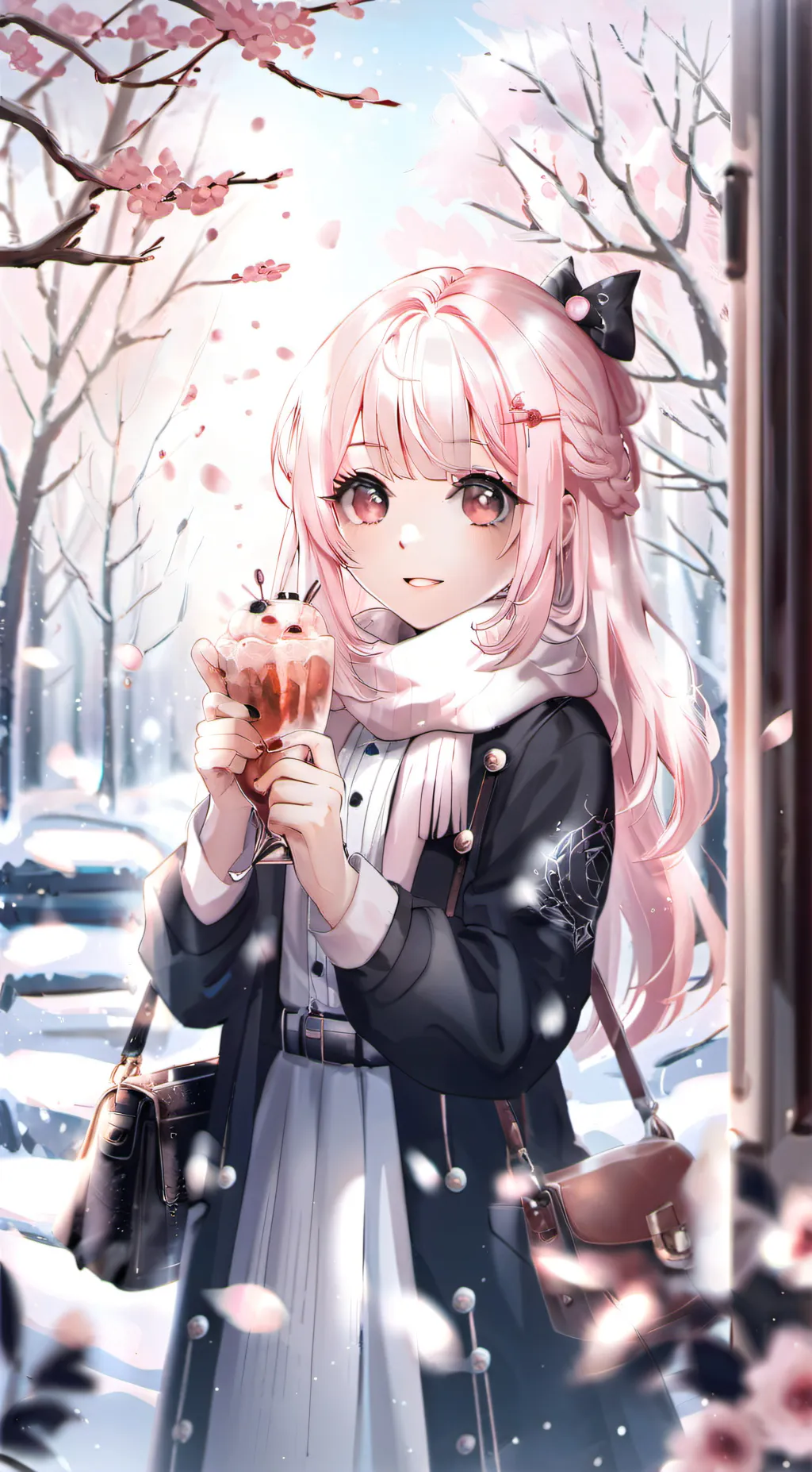ai character: Snowy background