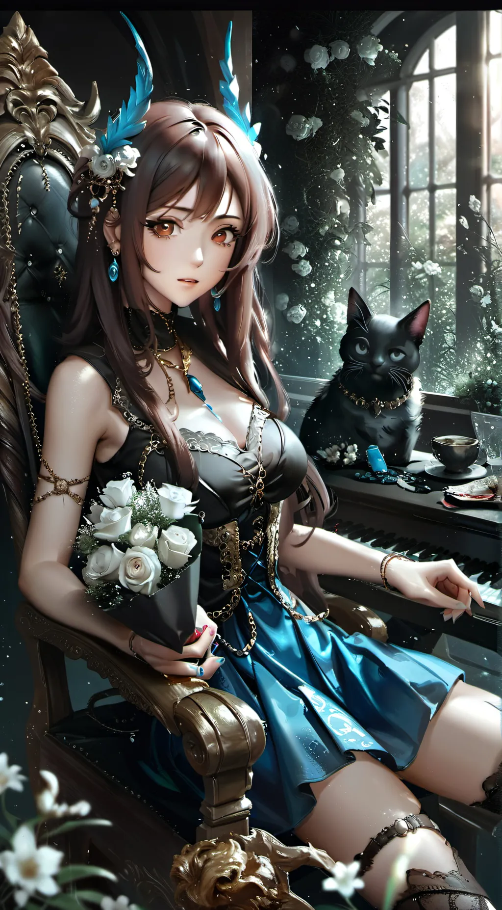 ai character: Violet background