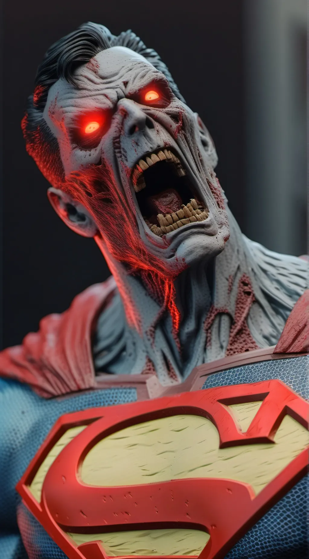 ai character: zombie Superman  background