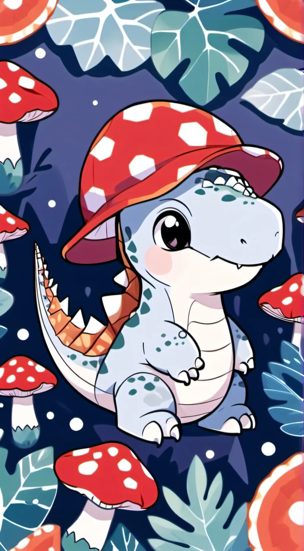 ai character: Dino mushy background