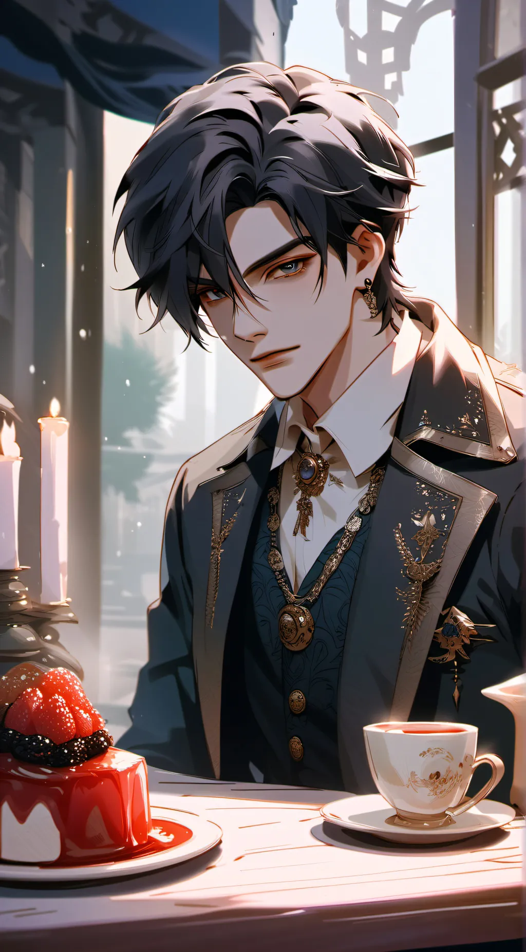 ai character: •ASHER• background