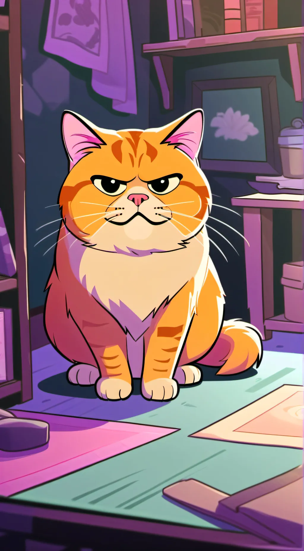 ai character: Garfield background