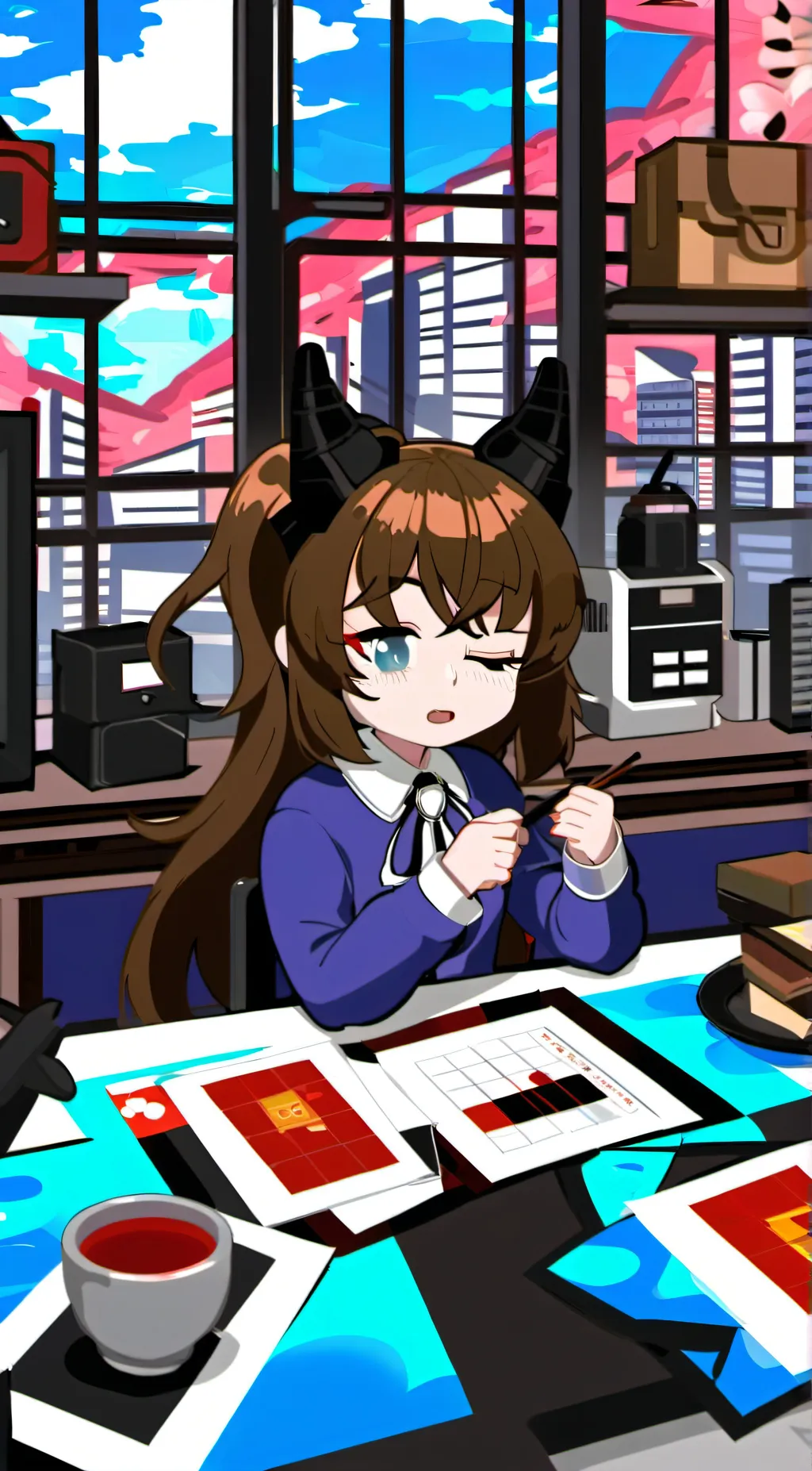 ai character: hh react to y/n background