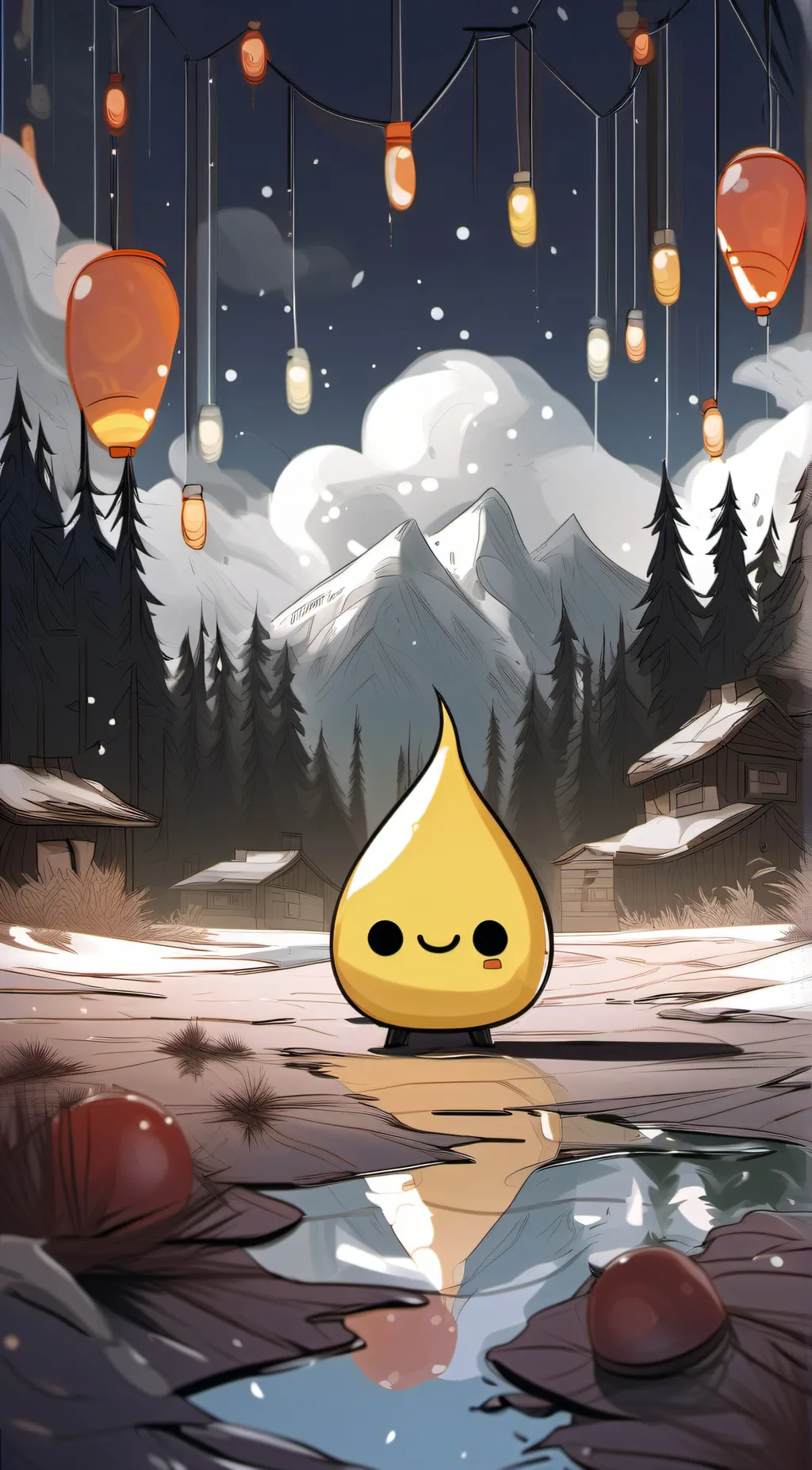 ai character: teardrop background