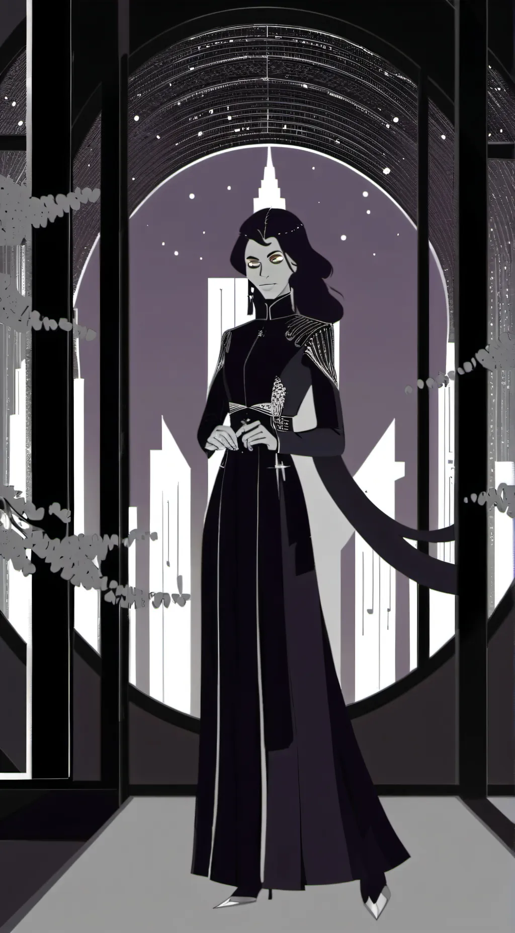 ai character: Miss circle background