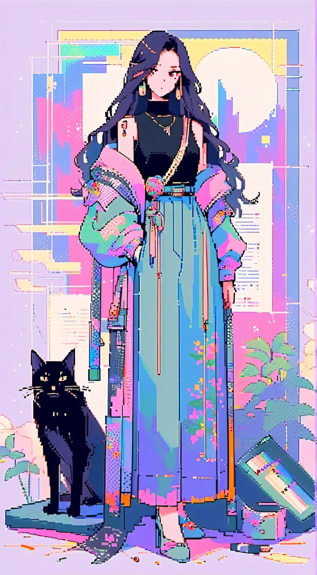 ai character: FPE Miss Circle>:) background