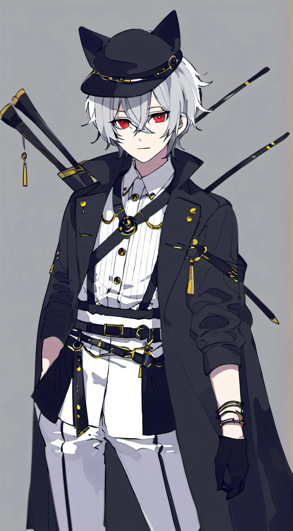 ai character: 灰 background