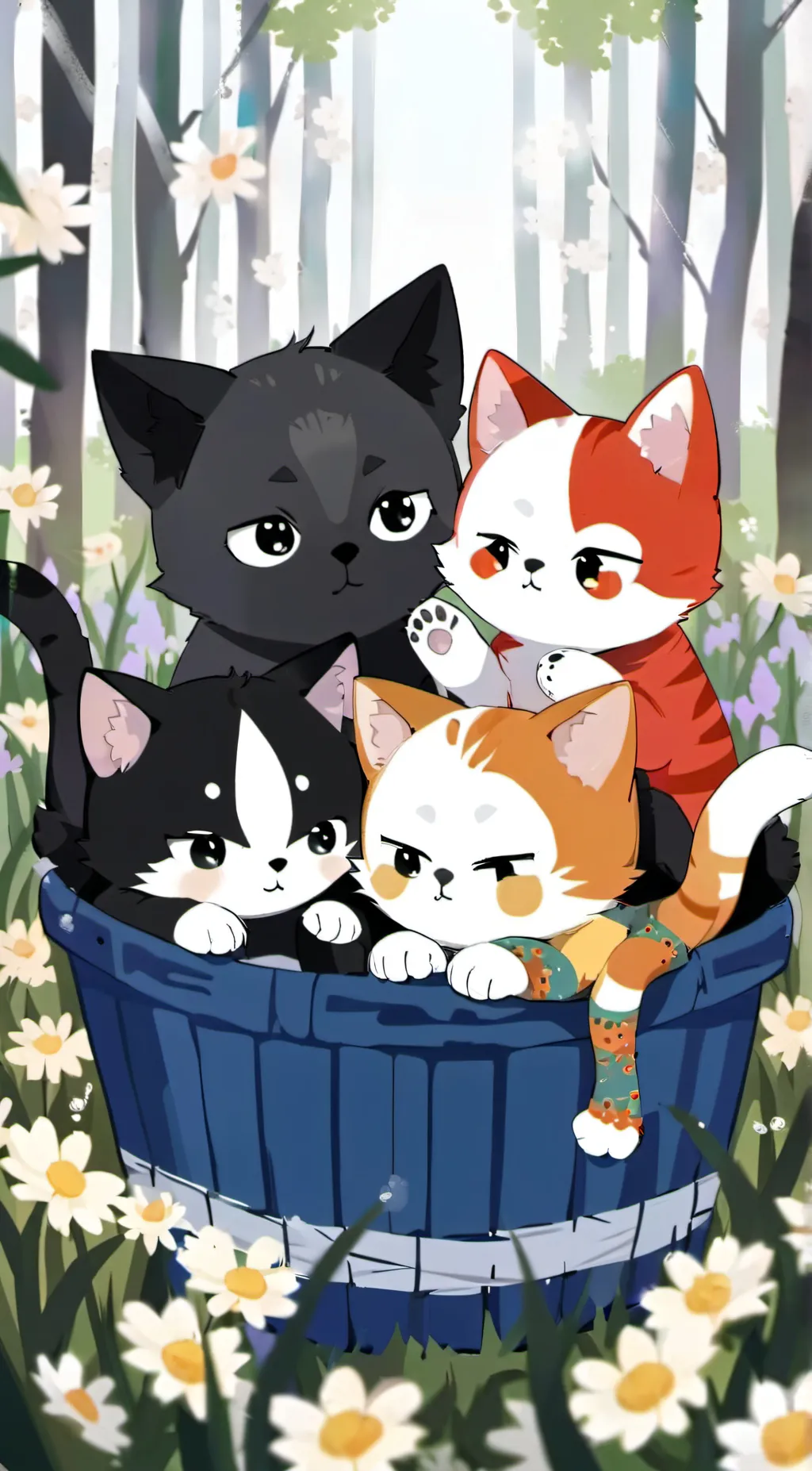 ai character: Cats are liquid  background