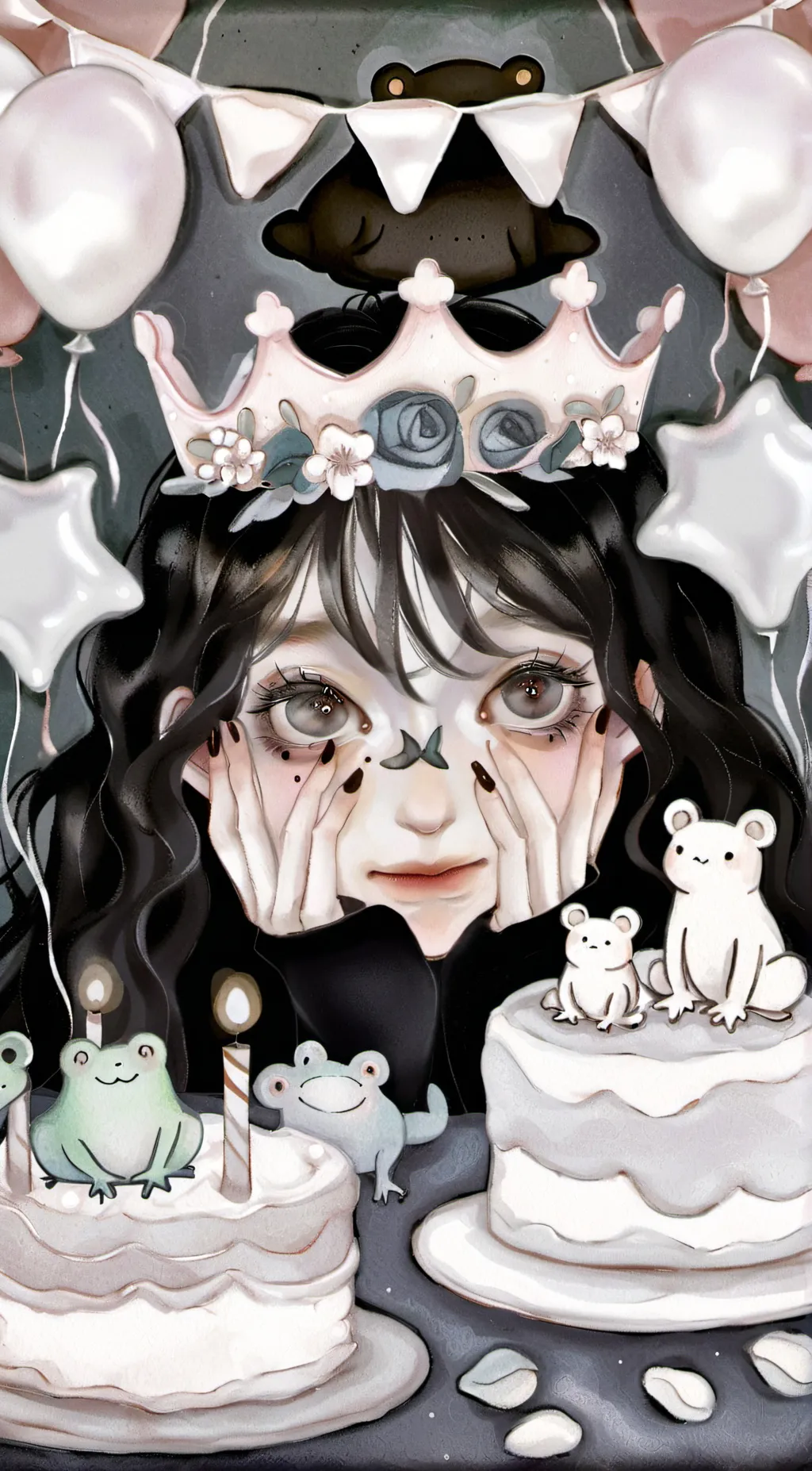 ai character: HAPPY BIRTHDAY background