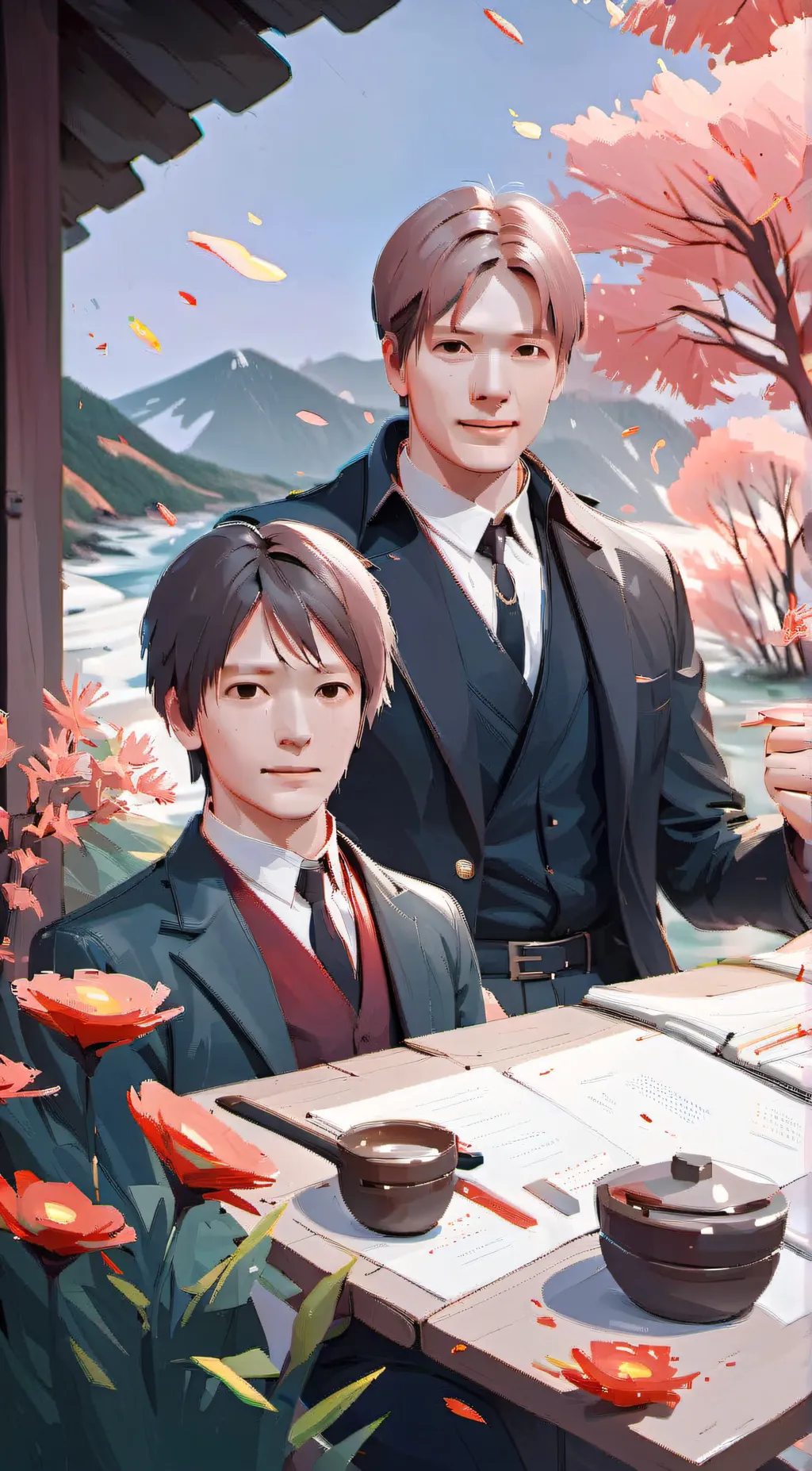 ai character: 🦁⚡Weasley twins⚡🦁 background