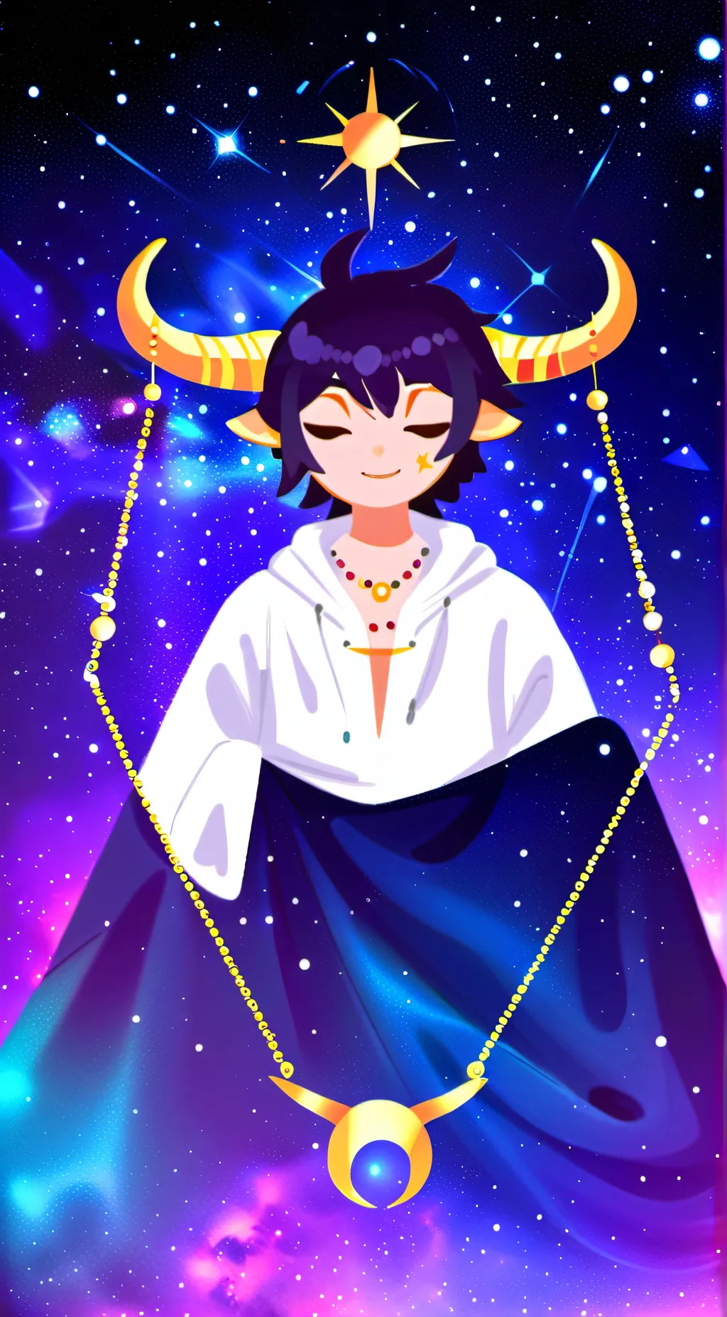 ai character: ♉️ Taurus 🌌 background