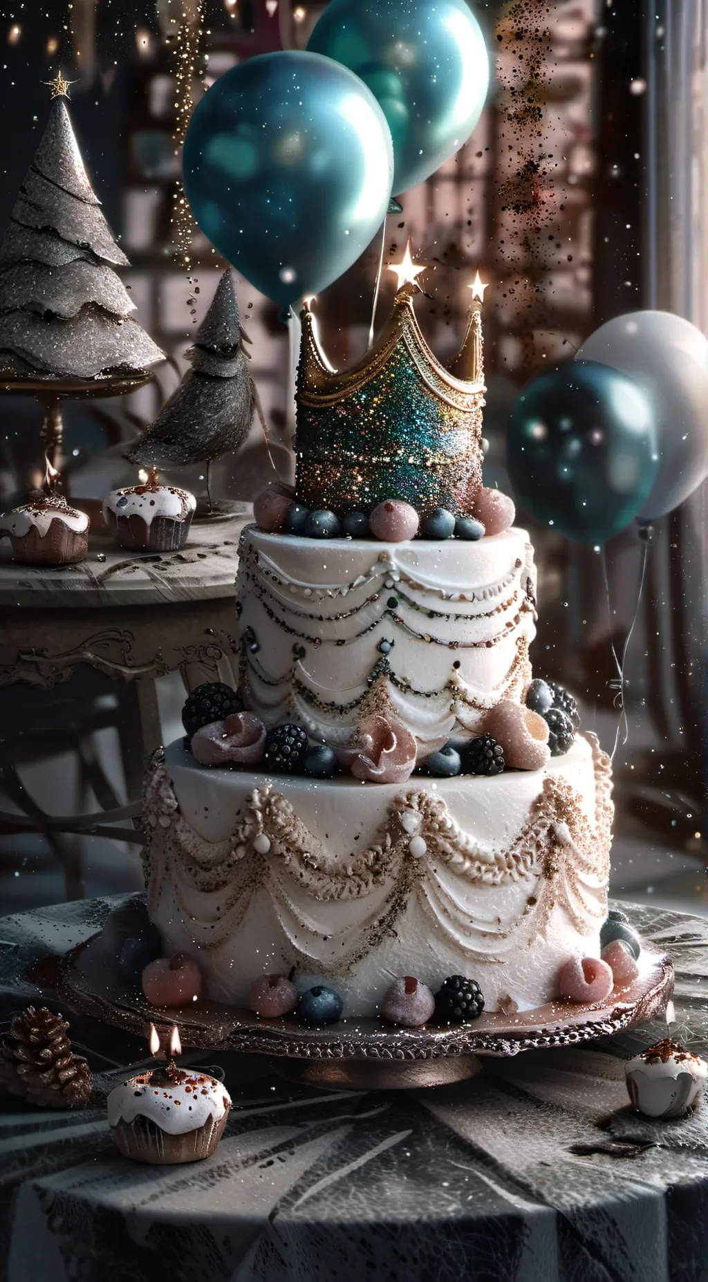 ai character: A beautiful cake background