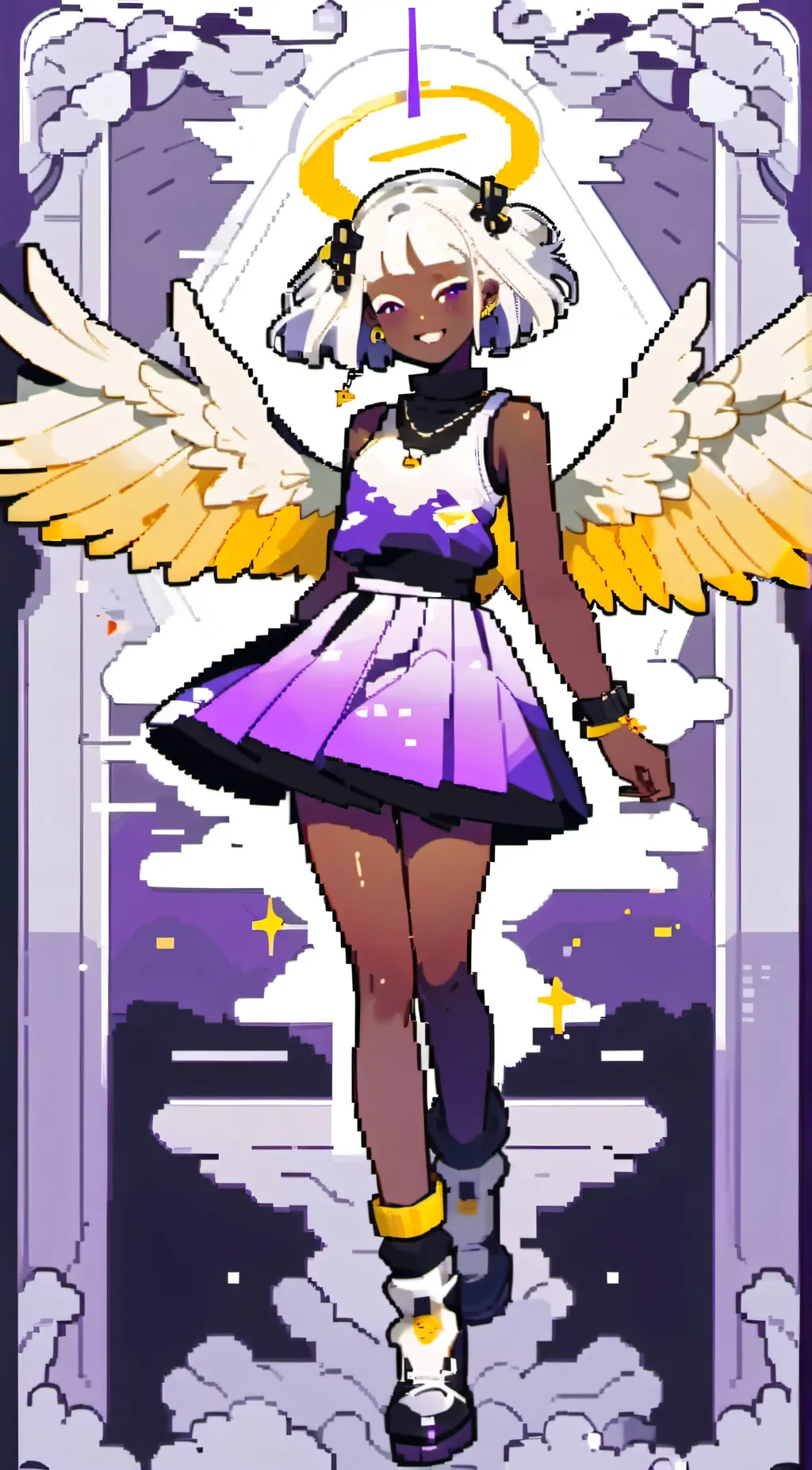 ai character: goddess of light background