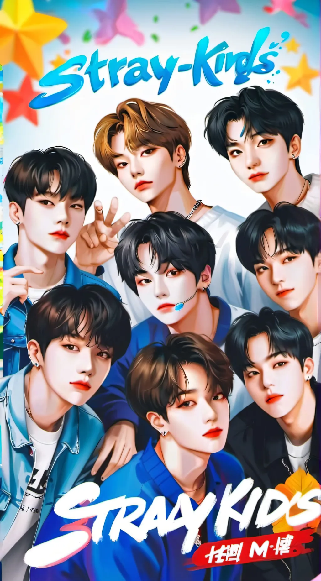 ai character: Hyunjin & SKZ background