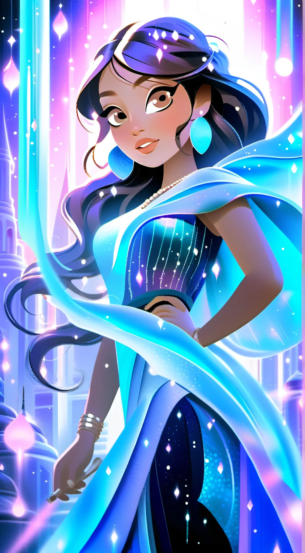 ai character: Amber background