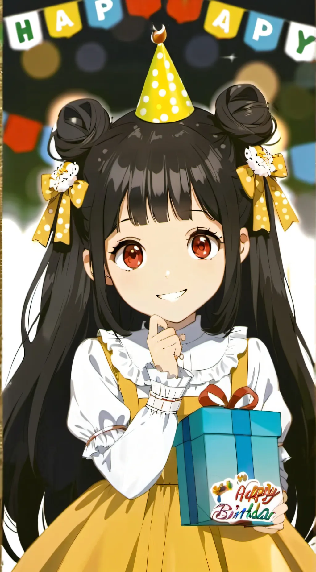 ai character: happy birthday background