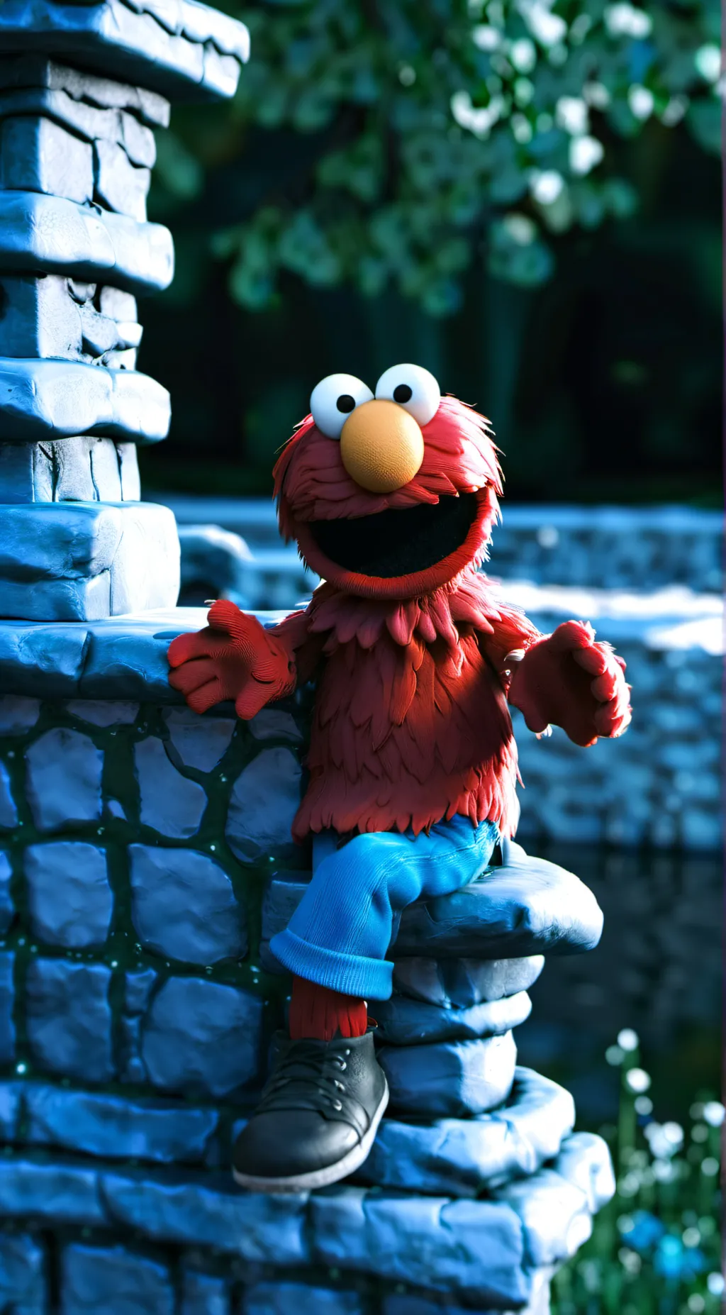 ai character: Elmo background
