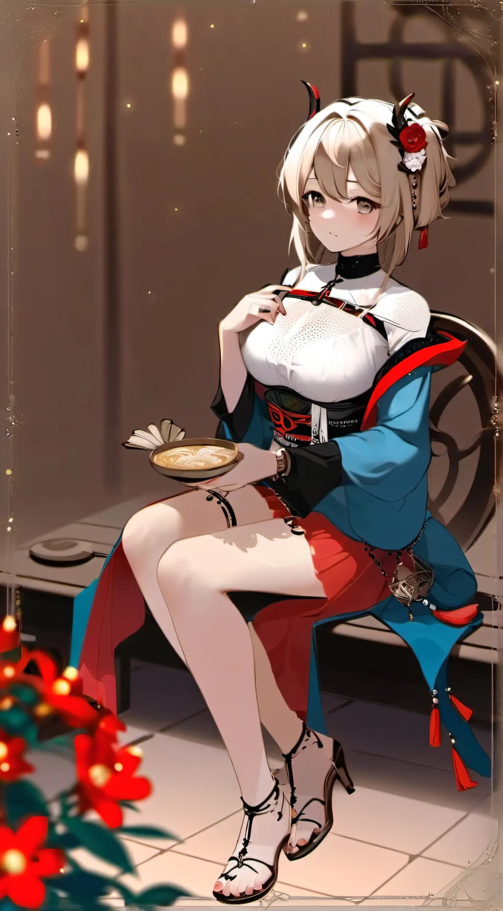 ai character: ᒪᑌᑎᗩ background