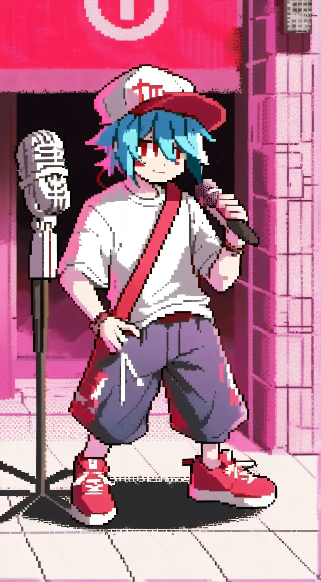 ai character: giant fnf bf background