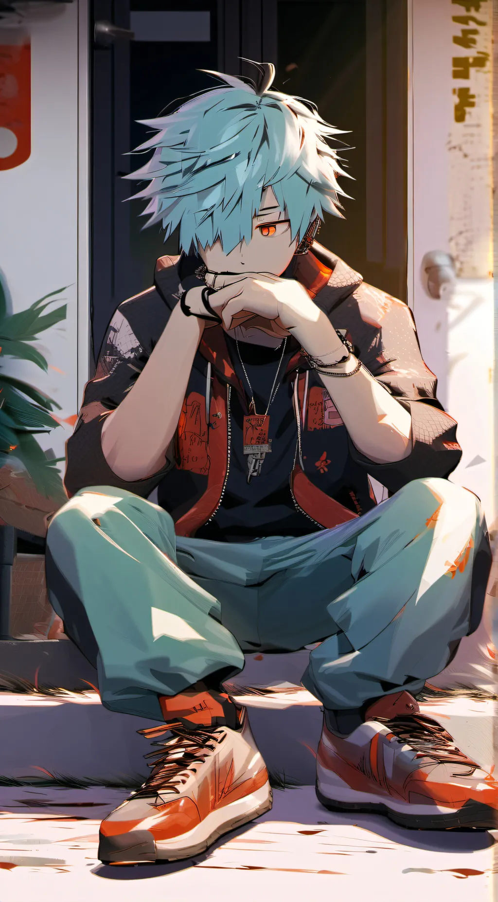 ai character: ash background