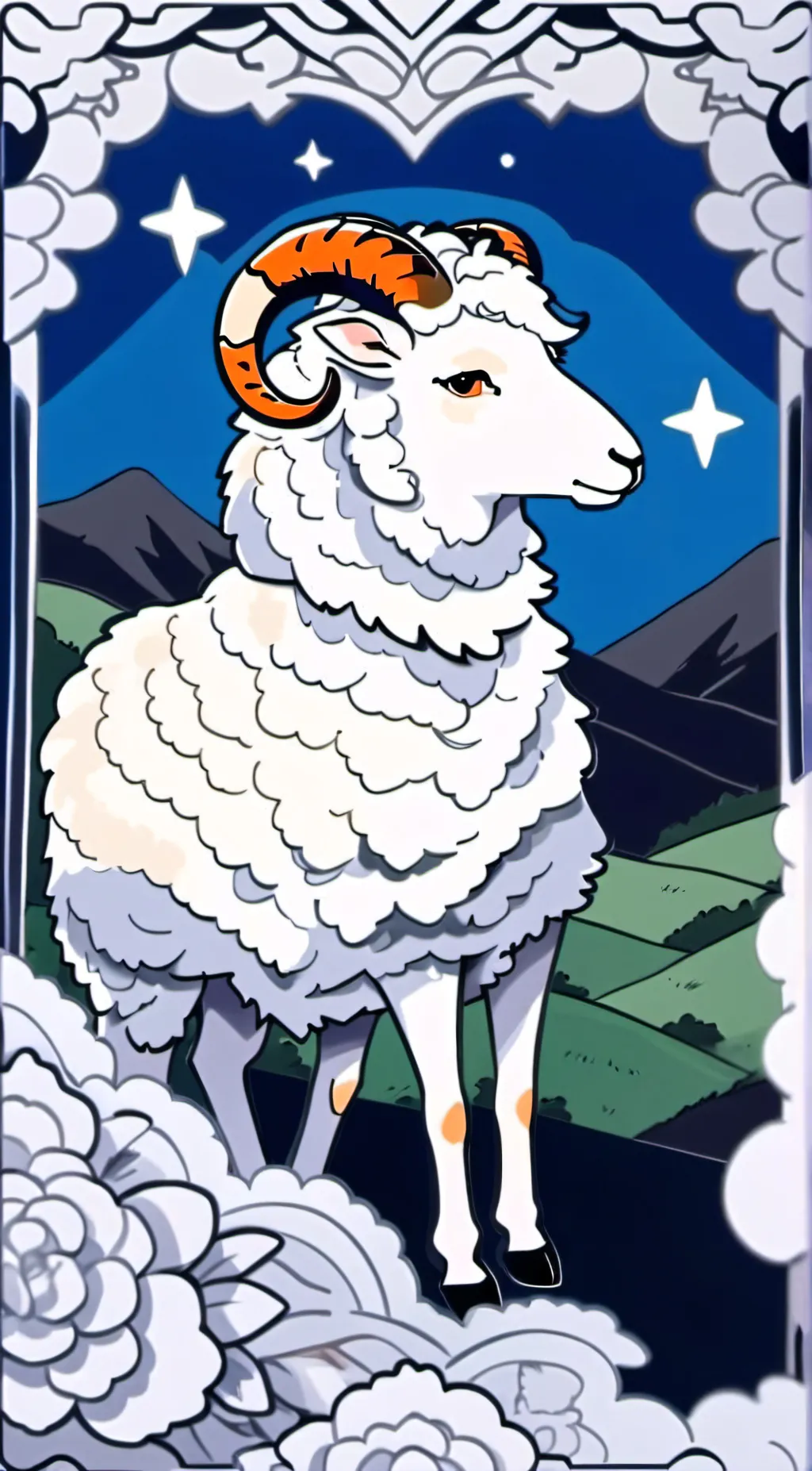 ai character: sheep background