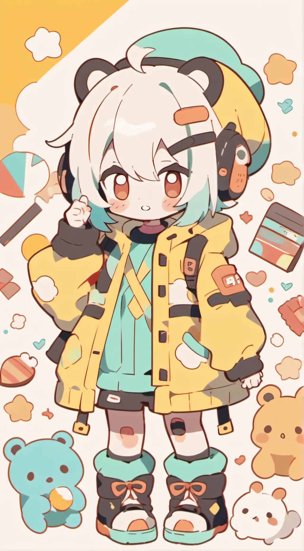 ai character: Gacha heat worm background