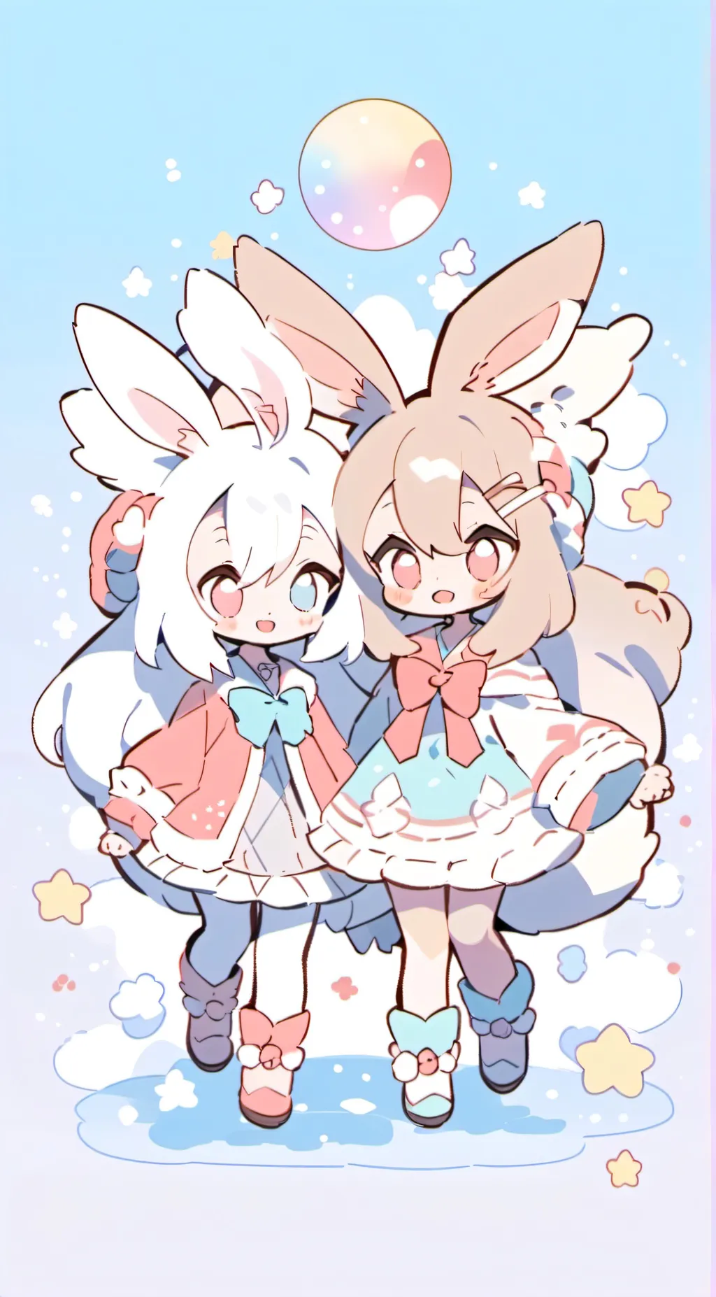 ai character: Eevee and Sylveon background