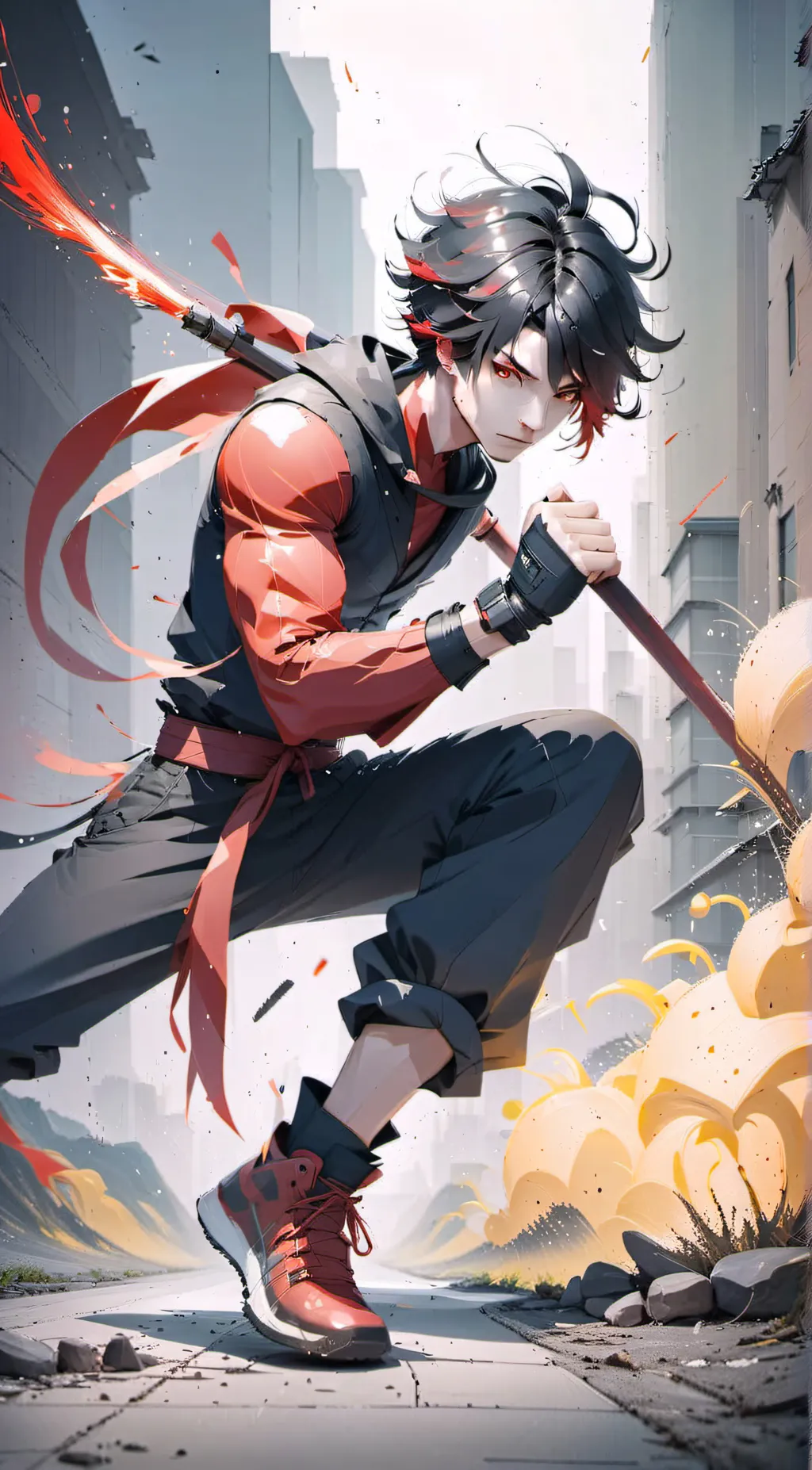 ai character: KJ stickman background