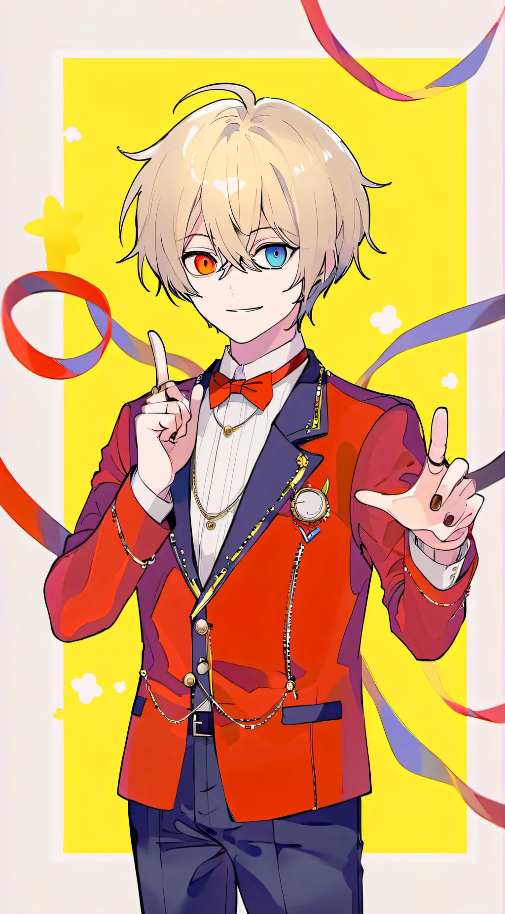 ai character: caine x red background