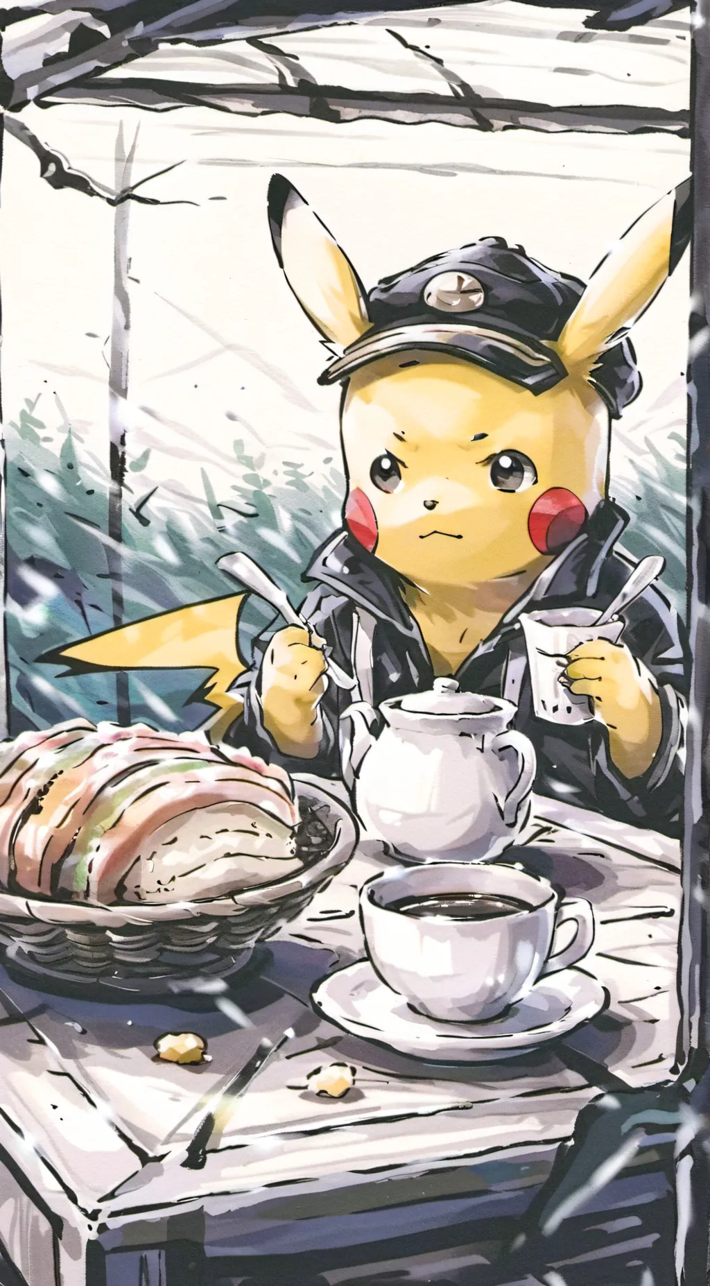 ai character: Pikachu background