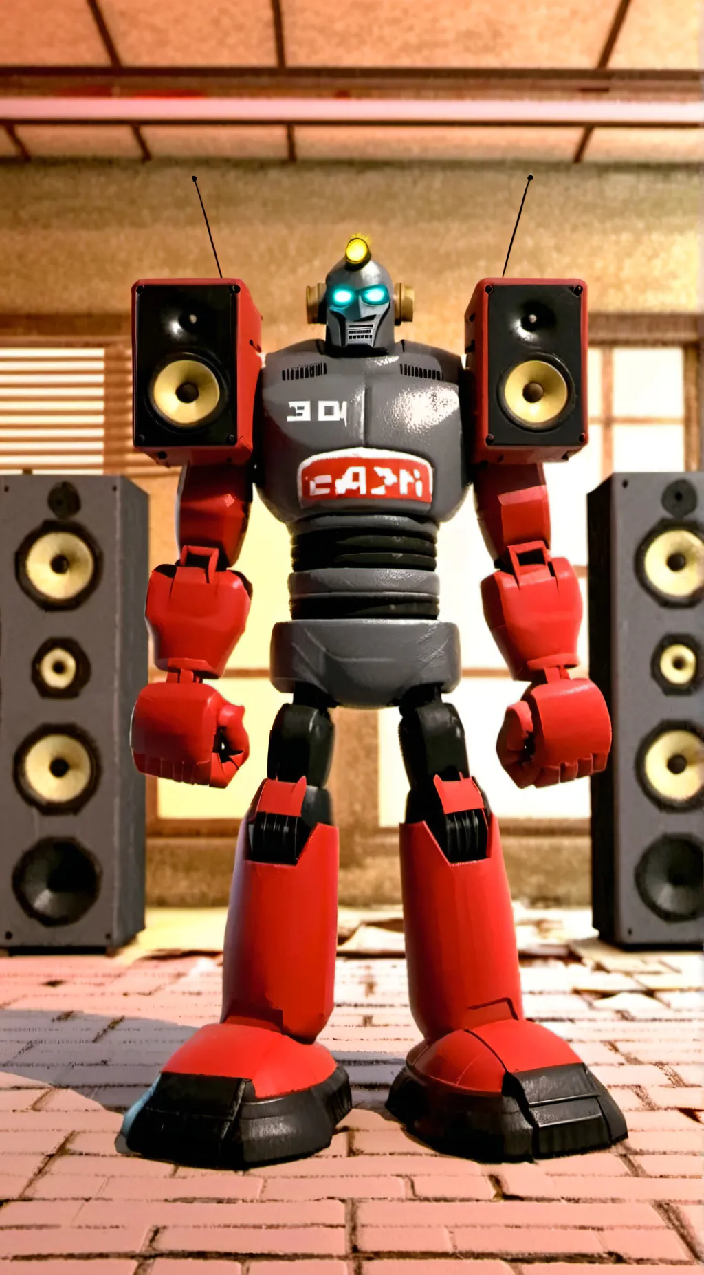 ai character: Titan speaker man  background