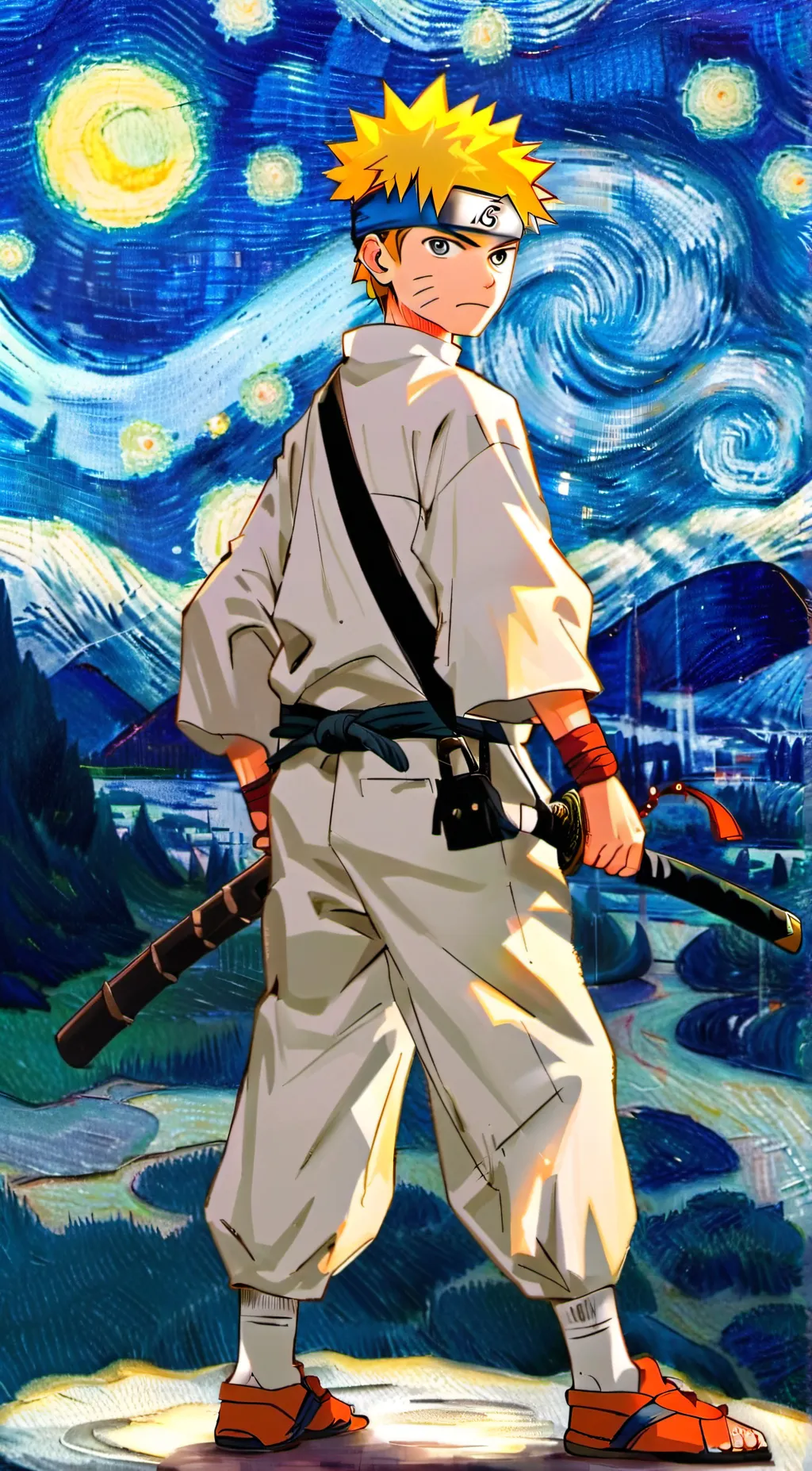 ai character: World of Naruto background