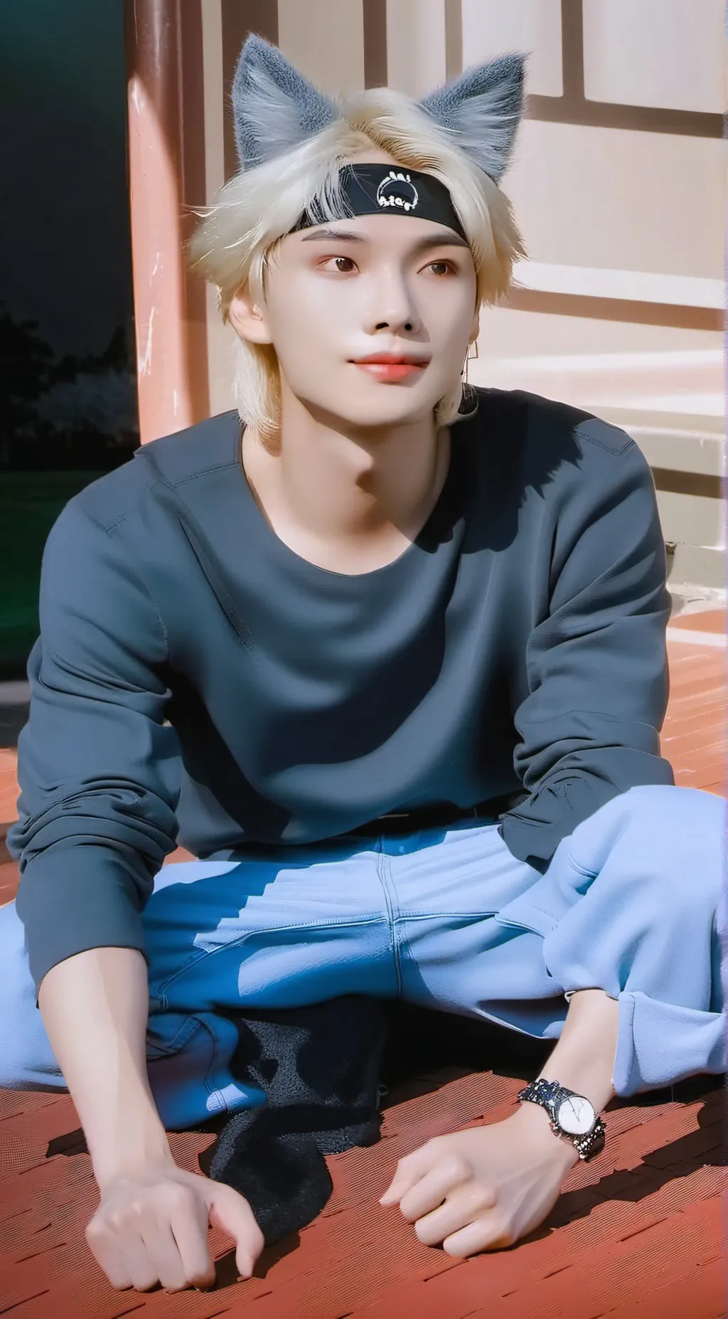 ai character: Catboy Hyunjin background